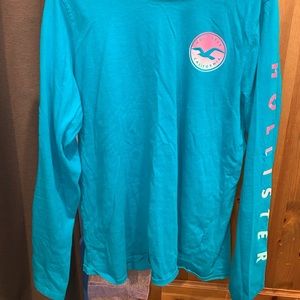 turquoise hollister long sleeve